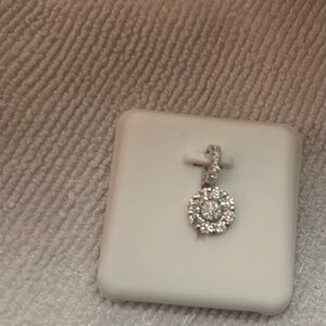 Sterling Silver Moissanite Flower Pendant